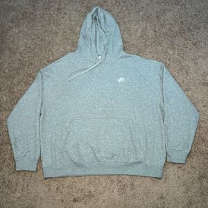 Nike Hoodie Mens XL Gray Pullover Long Sleeve Fleece Swoosh Sweatshirt